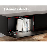 NNEDSZ Floating Entertainment Unit TV Cabinet High Glossy Black 3 Cabinets 200CM