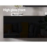 NNEDSZ Floating Entertainment Unit TV Cabinet High Glossy Black 3 Cabinets 200CM