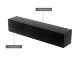 NNEDSZ Floating Entertainment Unit TV Cabinet High Glossy Black 3 Cabinets 200CM