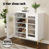 NNEDSZ Shoe Rack 5-tier 20 Pairs Storage LED Light