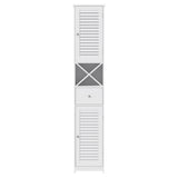 Artiss Bathroom Storage Cabinet 170cm Tall Slim Organiser Toilet Corner Adjustable Shelf Louver Door White
