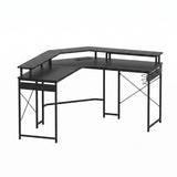 Artiss L-Shape Gaming Desk Computer Desks RGB LED Power Outlet 130cm Black