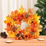 NNEOBA Christmas Berry Maple Leaf Wreath for Home Decor