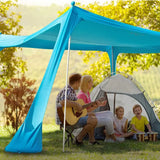 NNEOBA Family Beach Canopy Large Sunshade Tent with Stability Poles (Blue)