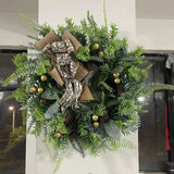 NNEOBA Farmhouse Christmas Wreath with Bells