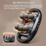 NNEOBA 6-Head Fascia Massage Gun High-Frequency Tissue Muscle Massager Black