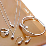 NNEOBA Women's Silver Needle Jewelry Set (4 pcs)