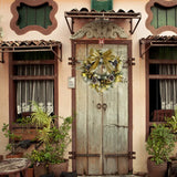 NNEOBA Golden Christmas Wreath with Pine Cones and Bow