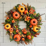 NNEOBA Christmas Autumn Berry Pumpkin Front Door Wreath