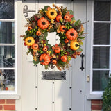 NNEOBA Christmas Autumn Berry Pumpkin Front Door Wreath
