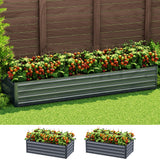 NNEDSZ Green Fingers Garden Bed 240X80X45cm Planter Box Raised Container Galvanised Herb