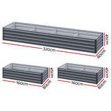 NNEDSZ Green Fingers Garden Bed 320X80X45cm Planter Box Raised Container Galvanised Herb