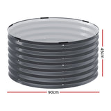 NNEDSZ Green Fingers Garden Bed 90X45cm Round Latches Planter Box Raised Galvanised Herb