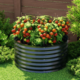 NNEDSZ Green Fingers Garden Bed 90X45cm Round Latches Planter Box Raised Galvanised Herb