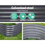 NNEDSZ 2x Green Fingers Raised Garden Bed 160X80X42cm Oval Planter Box Raised Container Galvanised