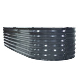 NNEDSZ 2x Raised Green Fingers Garden Bed 240X80X42cm Oval Planter Box Container Galvanised