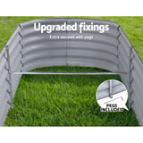NNEDSZ 2x Raised Green Fingers Garden Bed 240X80X42cm Oval Planter Box Container Galvanised