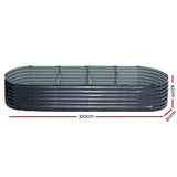 NNEDSZ 2x Green Fingers Raised Garden Bed 320X80X42cm Oval Planter Box Container Galvanised