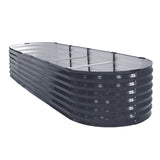 NNEDSZ 2x Green Fingers Raised Garden Bed 320X80X42cm Oval Planter Box Container Galvanised