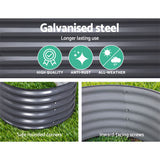 NNEDSZ 2x Green Fingers Raised Garden Bed 320X80X42cm Oval Planter Box Container Galvanised