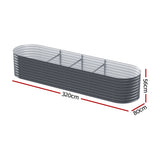 NNEDSZ 2x Green Fingers Raised Garden Bed 320X80X56cm Oval Planter Box