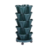 NNEDSZ Green Fingers Garden Bed 5 Tier Vertical Garden Strawberry Stackable Planters Herbs Petunias