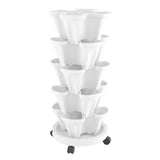 NNEDSZ Green Fingers Garden Bed 5 Tier Vertical Garden Strawberry Stackable Planters Herbs Petunias