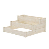 NNEDSZ Green Fingers 3-Tier Wooden Raised Garden Bed Elevated Ground Vegetable Planter Box