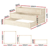 NNEDSZ Green Fingers 3-Tier Wooden Raised Garden Bed Elevated Ground Vegetable Planter Box