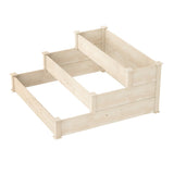 NNEDSZ Green Fingers 3-Tier Wooden Raised Garden Bed Elevated Ground Vegetable Planter Box