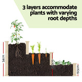 NNEDSZ Green Fingers 3-Tier Wooden Raised Garden Bed Elevated Ground Vegetable Planter Box