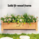 NNEDSZ Green Fingers Garden Bed 65x33x16cm Wooden Planter Box Raised Container Growing