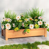 NNEDSZ Green Fingers Garden Bed 65x33x16cm Wooden Planter Box Raised Container Growing