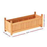 NNEDSZ 2x Green Fingers Raised Garden Bed 90x30x33cm Wooden Planter Box Raised Container Growing