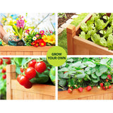 NNEDSZ 2x Green Fingers Raised Garden Bed 90x30x33cm Wooden Planter Box Raised Container Growing