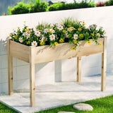 NNEDSZ Green Fingers Garden Bed Elevated 120x60x80cm Wooden Planter Box Raised Container