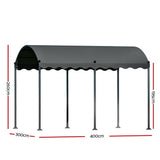 NNEDSZ Gazebo Marquee 4x3m Outdoor Event Wedding Tent Camping Party Shade Iron Art Canopy Grey