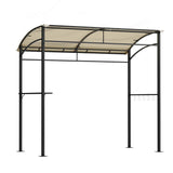NNEDSZ Gazebo Outdoor BBQ Grill Patio Garden Marquee Shade Shelter Shelf Hooks Beige