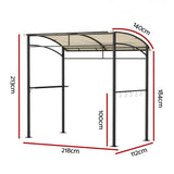 NNEDSZ Gazebo Outdoor BBQ Grill Patio Garden Marquee Shade Shelter Shelf Hooks Beige