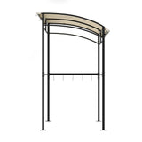 NNEDSZ Gazebo Outdoor BBQ Grill Patio Garden Marquee Shade Shelter Shelf Hooks Beige