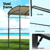 NNEDSZ Gazebo Outdoor BBQ Grill Patio Garden Marquee Shade Shelter Shelf Hooks Beige