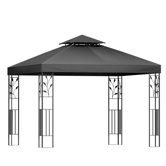 NNEDSZ Gazebo 3x3m Marquee Outdoor Wedding Party Event Tent Home Iron Art Shade Grey