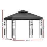 NNEDSZ Gazebo 3x3m Marquee Outdoor Wedding Party Event Tent Home Iron Art Shade Grey