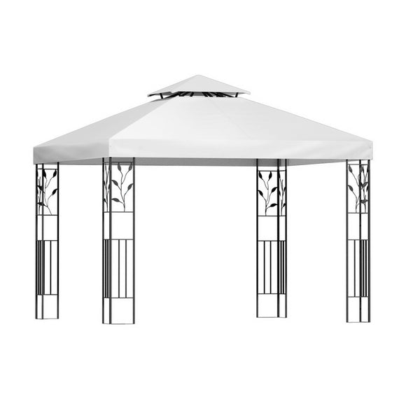 NNEDSZ Gazebo 3x3m Marquee Outdoor Wedding Party Event Tent Home Iron Art Shade White