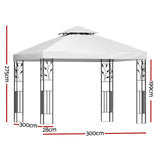 NNEDSZ Gazebo 3x3m Marquee Outdoor Wedding Party Event Tent Home Iron Art Shade White