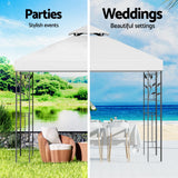 NNEDSZ Gazebo 3x3m Marquee Outdoor Wedding Party Event Tent Home Iron Art Shade White