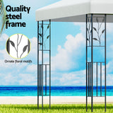 NNEDSZ Gazebo 3x3m Marquee Outdoor Wedding Party Event Tent Home Iron Art Shade White