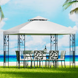 NNEDSZ Gazebo 3x3m Marquee Outdoor Wedding Party Event Tent Home Iron Art Shade White