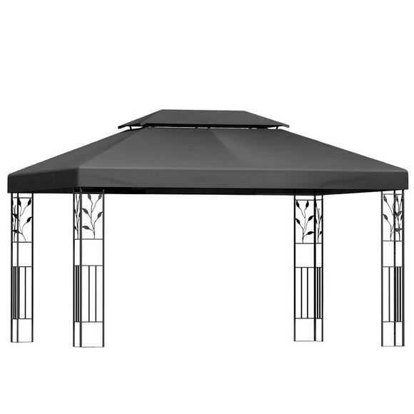 NNEDSZ Gazebo 4x3m Marquee Outdoor Wedding Party Event Tent Home Iron Art Shade Grey