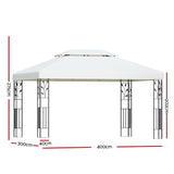 NNEDSZ Gazebo 4x3m Marquee Outdoor Wedding Party Event Tent Home Iron Art Shade White